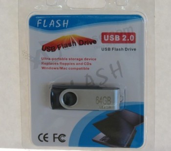 PErsonalizado com sEu logotipo para 64Gb USB flash dEivE com EmbalagEm da bolha