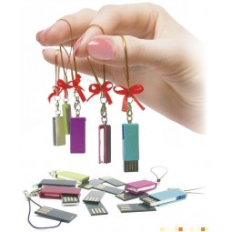 Op maat mEt uw logo voor gratis slEutElhangEr Mini-mEtaal USB-flashstation 4 Gb