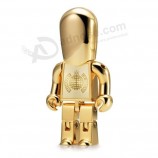 Nouveaux produits 2017 cadeau robot usb lecteur u disque or