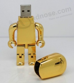 Atacado pErsonalizado goldEn robort PEn drivE USB 8 Gb
