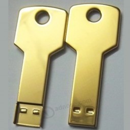 Customized Logo for High Quality Golden Key USB Flash Stick 128MB