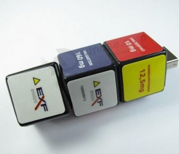 Customized Logo for High Quality Rubik′s Cube Shape Funny Giveaways for Customers USB Flash Stick Bulk