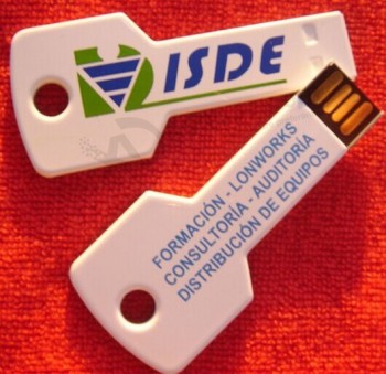 고품질 백색 색깔 중요한 열쇠 U에스B 섬광 드라이브를위한 주문을 받아서 만들어진 로고