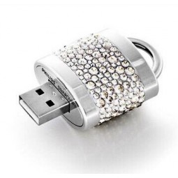 Wholesale custom high-end Jewelry Lock Shape USB Flash Disk Diamond USB Drive (TF-0346)