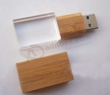 GroßhEinndel benutzerdefinierte hoCh-Beenden Sie SChönen hölzernen USB-StiCk Mit KriStEinll USB 16Gb