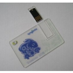Custom with your logo for Transparent Swivel Card USB Flash Drive128MB with Customer Logo