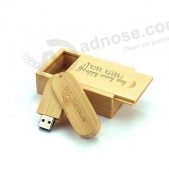 カスタムハイ-新しい木製のUSBドライブのフリーロゴの刻印は、USBフラッシュドライブを彫る (Tf-0335)