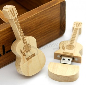 卸売カスタム安価なギターの形の木製のUSBフラッシュメモリ