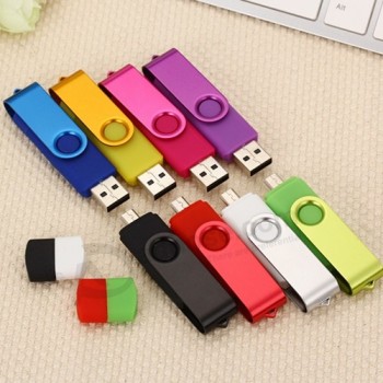 Op MEenEent Met uw loGo voor kleurrijke Swivel OtG USB drive. 4 Gb