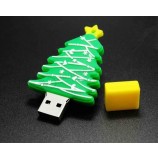Wholesale custom cheap Christmas USB for Gift/PVC Christmas Tree USB/Custom Cartoon PVC USB Flash Drive