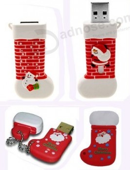 изготовленный под заказ высокий-рождественские подарки рождественские носки UсB диск (тс-0215)