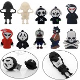Wholesale custom 100% Real Capacity New Arrival Fashion Creative Skull USB Flash Drive 8GB 16GB 32GB 64GB Flash Drive Memory Pen Drive