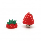 Wholesale custom New Fashion Strawberry USB Flash Drive 1GB 2GB 4GB 8GB 16GB 32GB Fruit Pen Drive Cartoon Pendrive 100PCS/Lot
