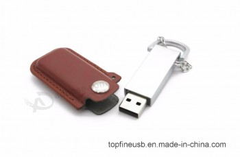 Wholesale cheap Leather USB Flash Drive Fur Key Chains Pendriver 8GB 16GB 32GB Memory Stick
