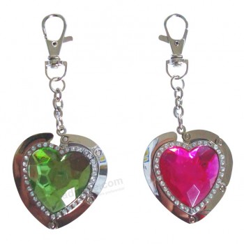 High Quality Heart Shape Folding Purse Hook with Key Ring for custom with your logo