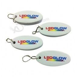 Wholesale customized high quality New Promotion Gifts Floating Oval PU Keychain with your logo
