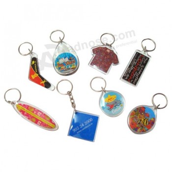 ATacado personalizado de aLTa qualidade venda quenTe claro acrílico promocional keychain