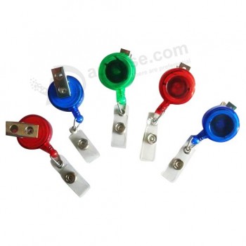 Wholesale customized high quality Hot Sale Plastic Retractable Small Badge Reel with your logo