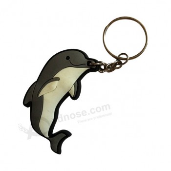 Wholesale customized high quality Promotion Gift Lovely Dolphin PVC Soft Keychain with your logo