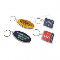 便宜的定制促销礼品流行销售亚克力钥匙扣与打印您的徽标