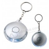 Fábrica promocional rodada levou luz keychain com impressão de seu logoTipo