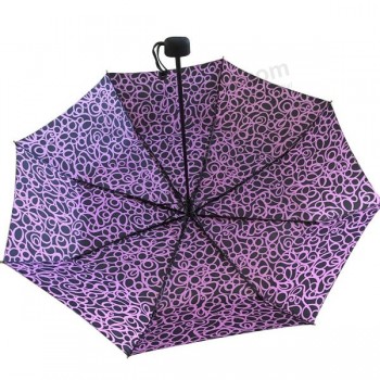高品质防风手动打开折叠式旅行伞，印有您的标志