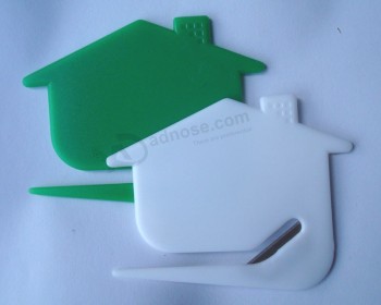 Hot Selling Advertising House Shaped Plastic Letter Opener for custom with your logo
