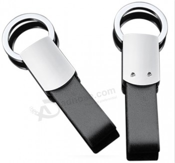 PorTe-clés en cuir vériTable personnalisé pour le cadeau (Mk-055)