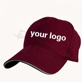 Nueva gorra de béisBol de color rojo eleganTe con logoTipo personalizado para la venTa