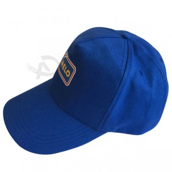 Blauwe kaToen 6 panel aangepasTe promoTionele baseball Caps en hoeden Te koop