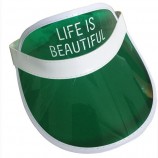 VenTa calienTe 2017 pvc personalizado visera de plásTico para la cosTumbre