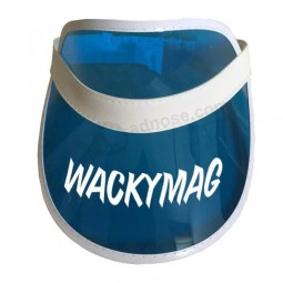 Cuir promoTionnel garni pas cher visière en plasTique pvc en plasTique pour la couTume avec voTre logo