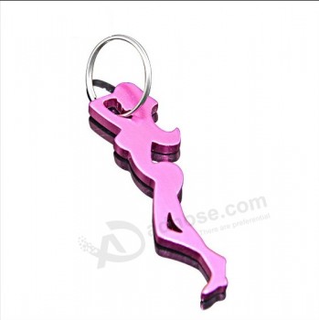 Aluminum Sexy Woman Bottle Opener with Keychain