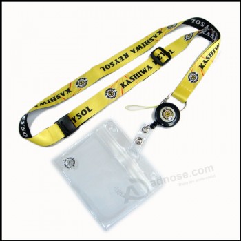 Wholesale Retractable Plastic Name Tag/ID Card Badge Reel Holder Custom Lanyard (NLC014)