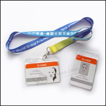 Wholesale Retractable Cheap Name/ID Card Badge Reel Holder Custom Lanyard with ID Holder and your logo