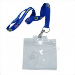Wholesale Extendable Clear Name/ID Card Badge Reel Holder Custom Lanyard with Clips  with your logo
