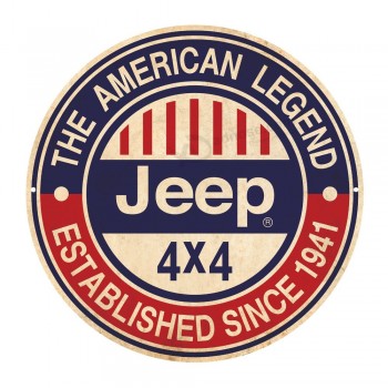 Légende américaine jeep rond signe en méTal à vendre 