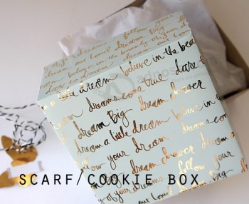 Fashion Paper Cardboard Cookies Packing Gift Box with Custom Printing