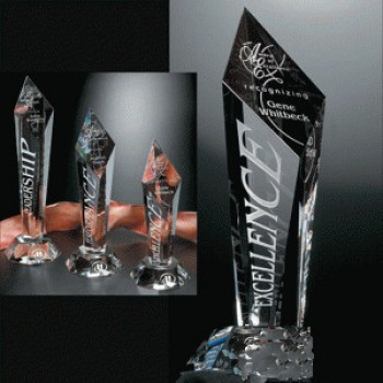 новая награда моды кристалла с гравировкой 3D цветка
