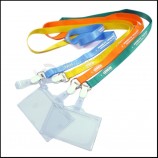 Großhandel benuTzerdefinierTe GeschäfT Siebdruck Druck Logo Nylon Lanyard miT MeTallclip