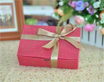 Paper Cardboard Cookies Packing Gift Box with Ribbon