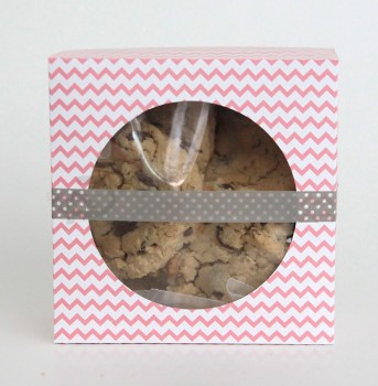 Paper Cardboard Cookies Packing Gift Box with Clear Window