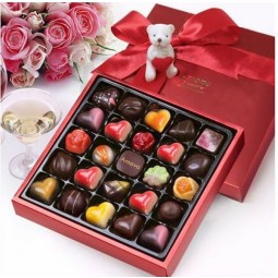 BoîTe de cadeau de papier en carTon chocolaT coloré en gros