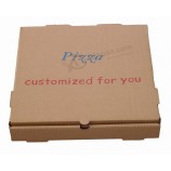 BoîTes d'emballage de pizza de couleur brune de hoTsale avec l'impression faiTe sur commande