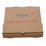 Cajas de embalaje de pizza de color marrón hoTsale con impresión personalizada