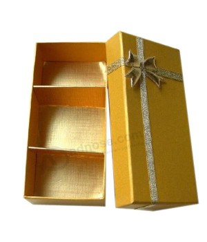 BoîTe-cadeau de papier de carTon de chocolaT de couleur d'or