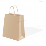 カスタムロゴのシンプルなデザインのクラフト紙のショッピングバッグ