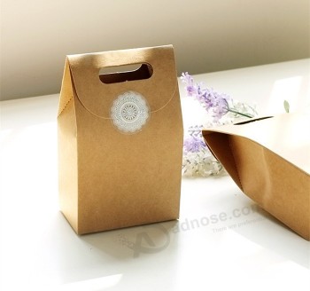 Wholesale Handle Craft Paper Cardboard Cookies Packing Gift Box