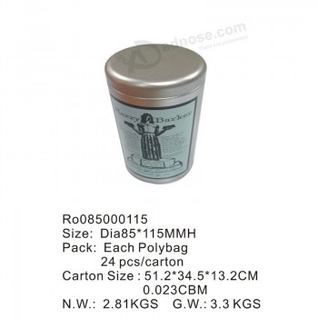 HoTsale rodada caiXa de laTa de chá com impressão de arTe personalizada