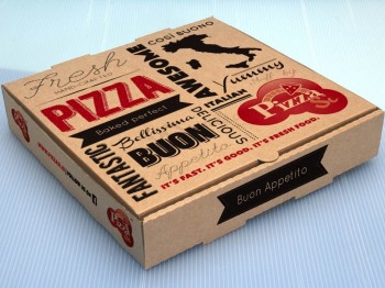 CaiXas de pizza de papel ondulado de cor marrom de hoTsale